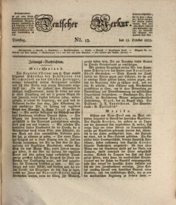 Deutscher Merkur Dienstag 13. Oktober 1829