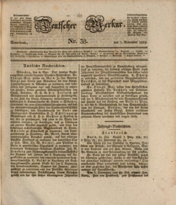Deutscher Merkur Samstag 7. November 1829