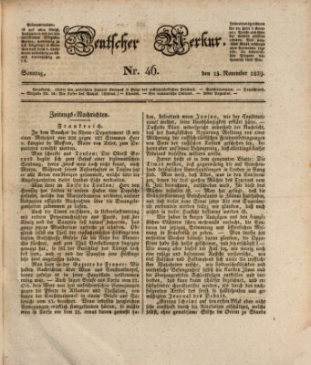 Deutscher Merkur Sonntag 15. November 1829