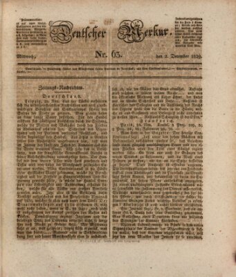 Deutscher Merkur Mittwoch 2. Dezember 1829