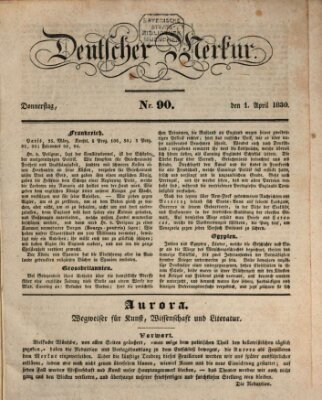 Deutscher Merkur Donnerstag 1. April 1830