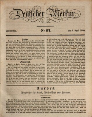 Deutscher Merkur Donnerstag 8. April 1830