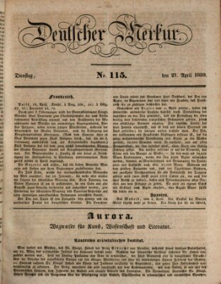 Deutscher Merkur Dienstag 27. April 1830