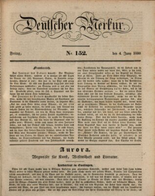 Deutscher Merkur Freitag 4. Juni 1830