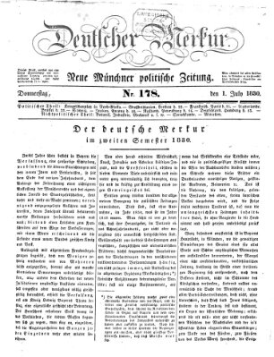 Deutscher Merkur Donnerstag 1. Juli 1830