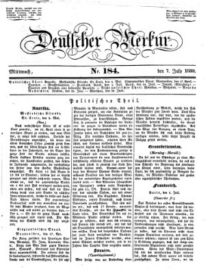 Deutscher Merkur Mittwoch 7. Juli 1830