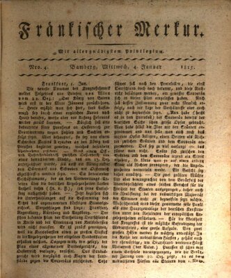 Fränkischer Merkur (Bamberger Zeitung) Mittwoch 4. Januar 1815