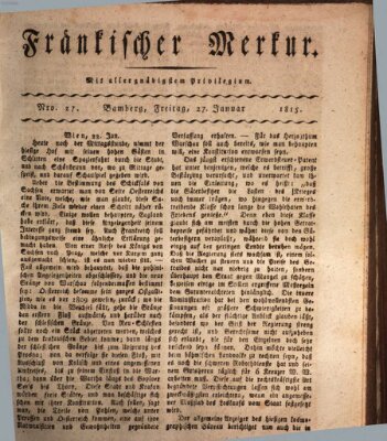Fränkischer Merkur (Bamberger Zeitung) Freitag 27. Januar 1815