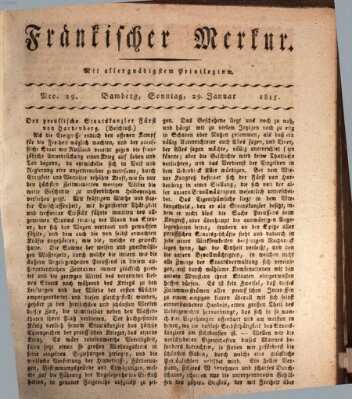 Fränkischer Merkur (Bamberger Zeitung) Sonntag 29. Januar 1815
