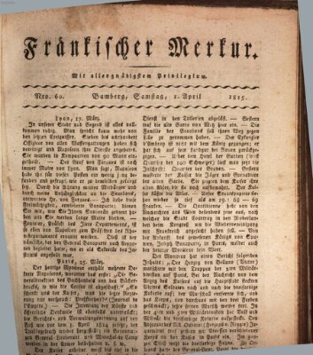 Fränkischer Merkur (Bamberger Zeitung) Samstag 1. April 1815