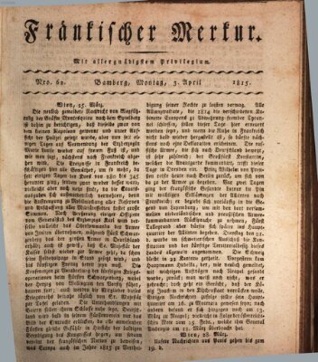 Fränkischer Merkur (Bamberger Zeitung) Montag 3. April 1815