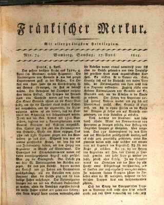 Fränkischer Merkur (Bamberger Zeitung) Samstag 15. April 1815