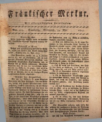 Fränkischer Merkur (Bamberger Zeitung) Mittwoch 24. Mai 1815