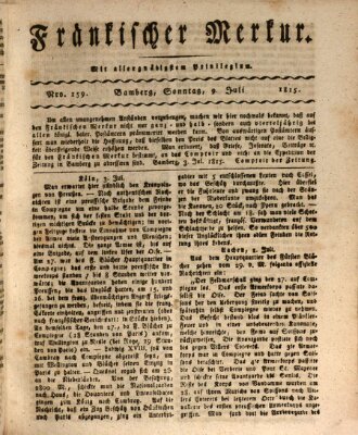 Fränkischer Merkur (Bamberger Zeitung) Sonntag 9. Juli 1815