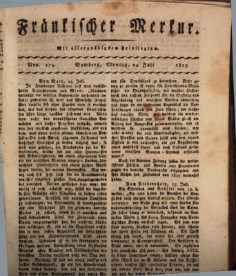 Fränkischer Merkur (Bamberger Zeitung) Montag 24. Juli 1815