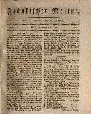 Fränkischer Merkur (Bamberger Zeitung) Freitag 5. Februar 1830