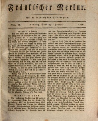 Fränkischer Merkur (Bamberger Zeitung) Sonntag 7. Februar 1830