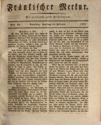 Fränkischer Merkur (Bamberger Zeitung) Freitag 12. Februar 1830