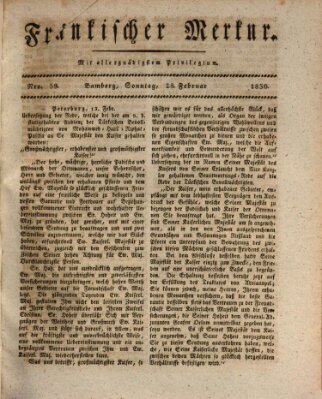 Fränkischer Merkur (Bamberger Zeitung) Sonntag 28. Februar 1830