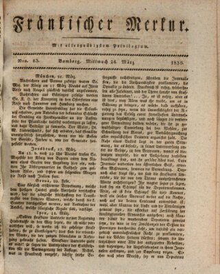 Fränkischer Merkur (Bamberger Zeitung) Mittwoch 24. März 1830