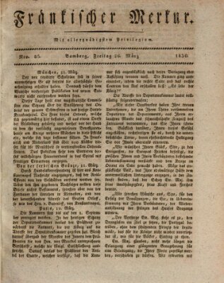 Fränkischer Merkur (Bamberger Zeitung) Freitag 26. März 1830