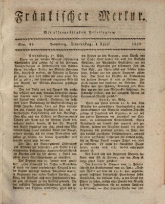 Fränkischer Merkur (Bamberger Zeitung) Donnerstag 1. April 1830