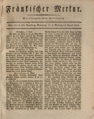 Fränkischer Merkur (Bamberger Zeitung) Sonntag 11. April 1830