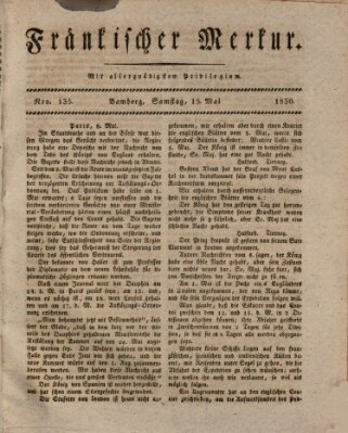 Fränkischer Merkur (Bamberger Zeitung) Samstag 15. Mai 1830