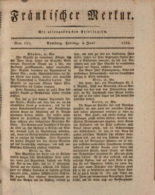 Fränkischer Merkur (Bamberger Zeitung) Freitag 4. Juni 1830