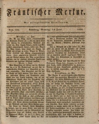 Fränkischer Merkur (Bamberger Zeitung) Montag 14. Juni 1830