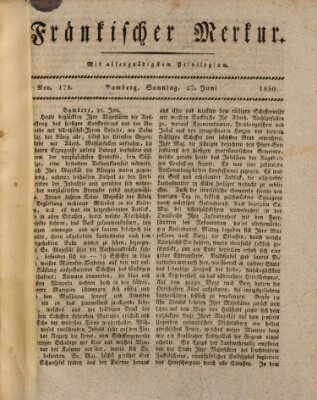 Fränkischer Merkur (Bamberger Zeitung) Sonntag 27. Juni 1830