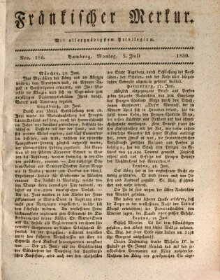 Fränkischer Merkur (Bamberger Zeitung) Montag 5. Juli 1830