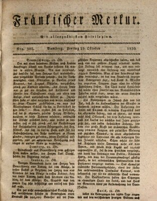 Fränkischer Merkur (Bamberger Zeitung) Freitag 29. Oktober 1830