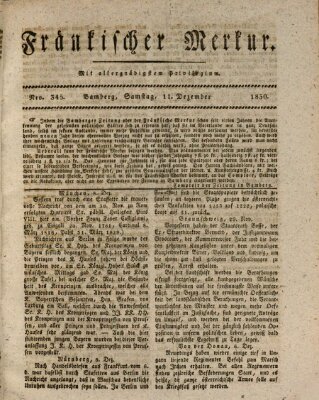 Fränkischer Merkur (Bamberger Zeitung) Samstag 11. Dezember 1830