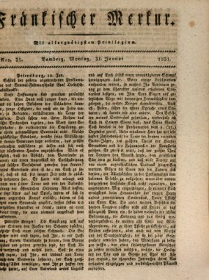Fränkischer Merkur (Bamberger Zeitung) Montag 31. Januar 1831