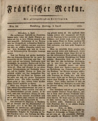 Fränkischer Merkur (Bamberger Zeitung) Freitag 8. April 1831