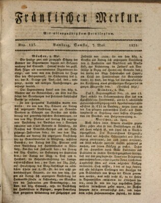 Fränkischer Merkur (Bamberger Zeitung) Samstag 7. Mai 1831