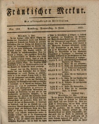 Fränkischer Merkur (Bamberger Zeitung) Donnerstag 9. Juni 1831