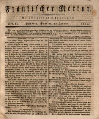 Fränkischer Merkur (Bamberger Zeitung) Sonntag 15. Januar 1832