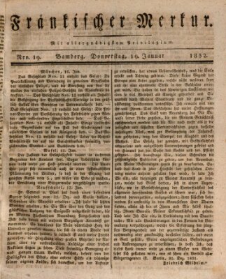 Fränkischer Merkur (Bamberger Zeitung) Donnerstag 19. Januar 1832
