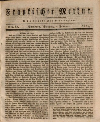 Fränkischer Merkur (Bamberger Zeitung) Samstag 4. Februar 1832
