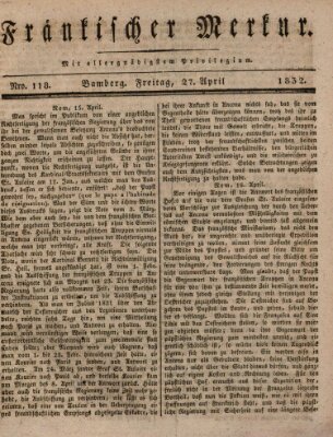 Fränkischer Merkur (Bamberger Zeitung) Freitag 27. April 1832