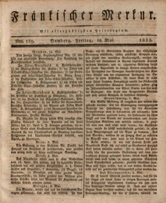 Fränkischer Merkur (Bamberger Zeitung) Freitag 18. Mai 1832
