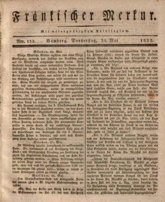 Fränkischer Merkur (Bamberger Zeitung) Donnerstag 31. Mai 1832