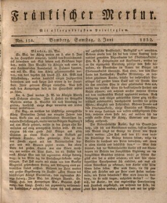Fränkischer Merkur (Bamberger Zeitung) Samstag 2. Juni 1832