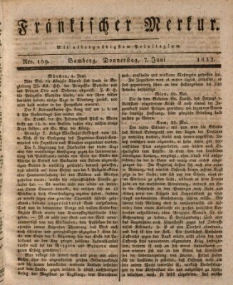 Fränkischer Merkur (Bamberger Zeitung) Donnerstag 7. Juni 1832