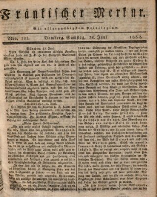 Fränkischer Merkur (Bamberger Zeitung) Samstag 30. Juni 1832