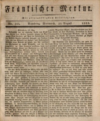Fränkischer Merkur (Bamberger Zeitung) Mittwoch 22. August 1832