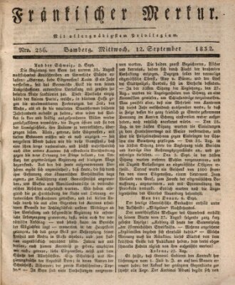 Fränkischer Merkur (Bamberger Zeitung) Mittwoch 12. September 1832