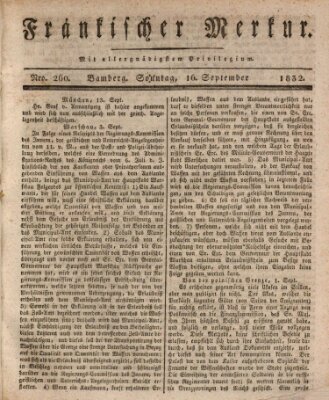 Fränkischer Merkur (Bamberger Zeitung) Sonntag 16. September 1832